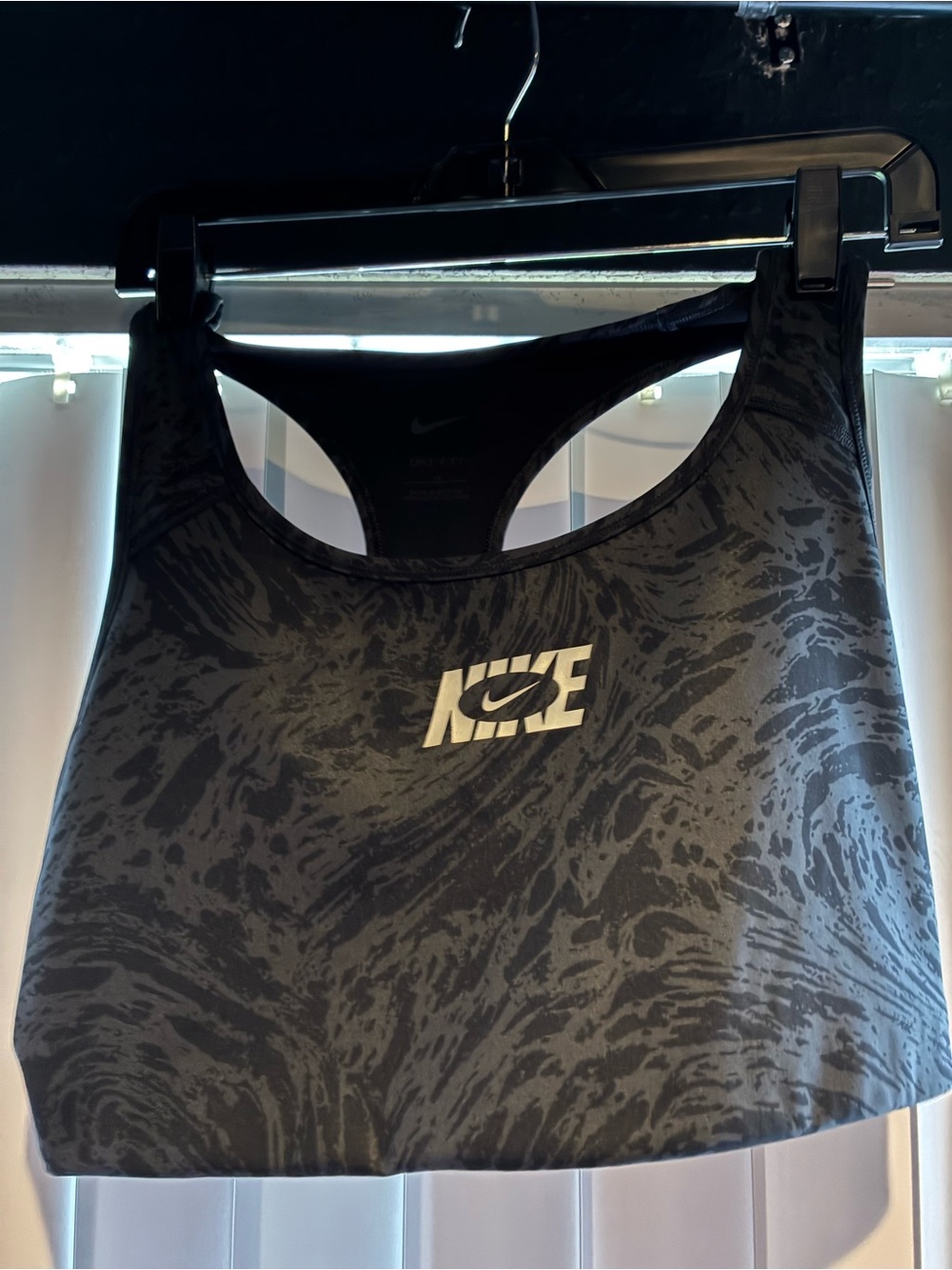 Nike Women's Black Marbled Racerback Sports Bra Tank Top